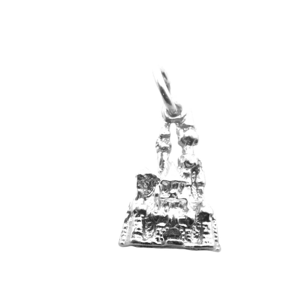.925 Sterling Silver Fairytale Castle Pendant Charm